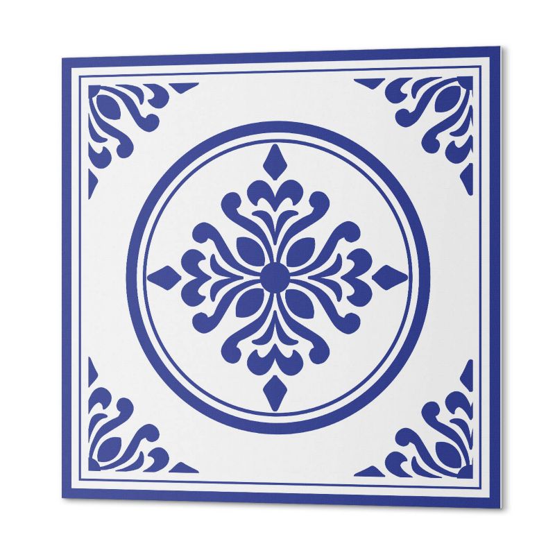 Winylowe Kafelki Samoprzylepne ArtPrintCave 20x20 cm Wzór z okręgiem i kwiatami 20 szt.