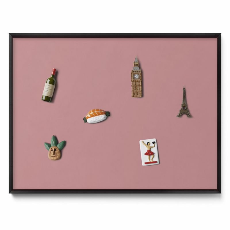 Ozdobna tablica magnetyczna Tulup 80x60 cm Kolor pastelowy różowy w czarnej ramie 1 szt.