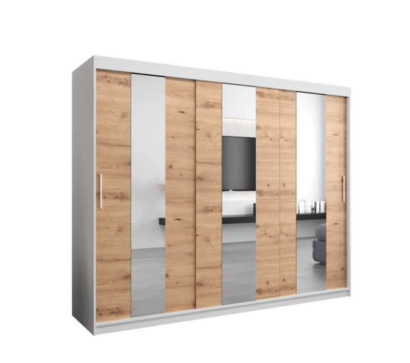 Szafa przesuwna Garderoba Abiks POLE 250 biały/artisan 1 szt.