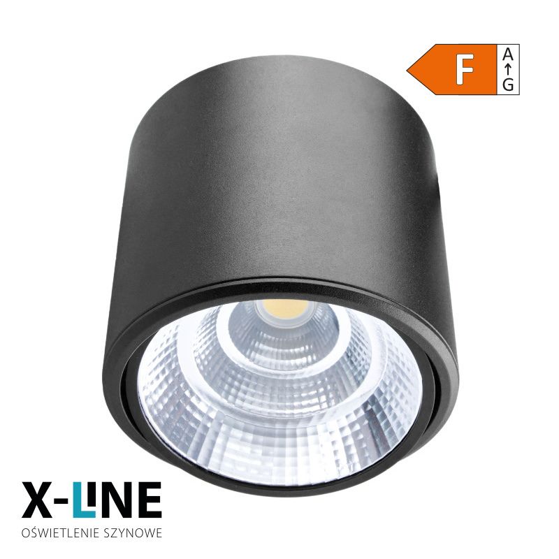 Reflektor LED punktowy regulowany, natynkowy, DPM, czarny, 1 szt