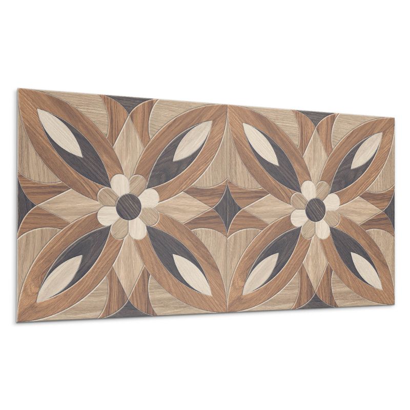 Panel samoprzylepny Wallfluent 100x50 cm Drewniane kwiaty w stylu naturalnym 1 szt.