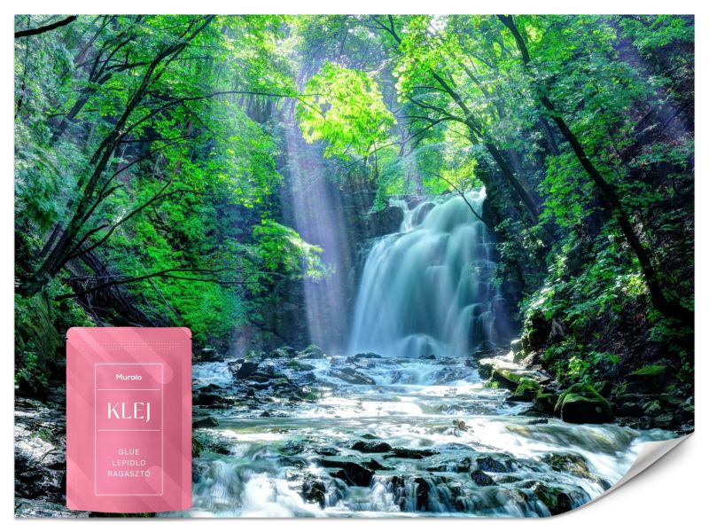 Fototapeta Muralo Wodospad w Lesie 450x315 cm 1szt.