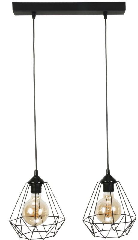 Lampa wisząca EDYLIT listwa 2xE27 druciane klosze loft industrialna TARIS 13-028 1 szt.