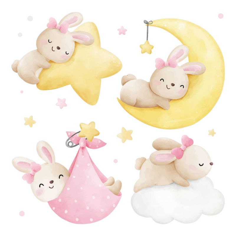 Naklejki Na Ścianę Wallfluent 191x130 cm Motyle pastelowe 1 rol.