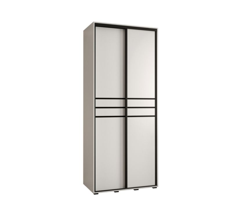 Szafa przesuwna Abiks DAVOS 10 wysoka szer.120cm biały/biały/czarny 1szt.