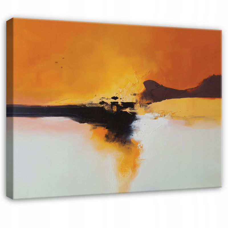 Obraz WALLARENA Do Sypialni Salonu Na Płótnie Abstrakcja Nowoczesny Loft Pomarańczowy 120x80 cm PP16097O20 1 szt.