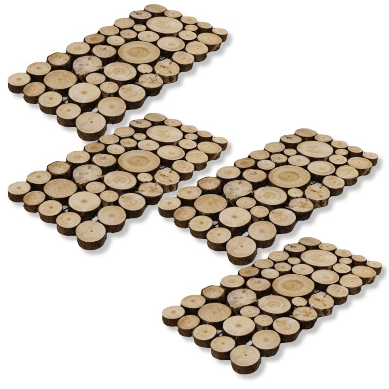 Ścieżka ogrodowa MODO24 z plastrów drewna iglastego 40 x 80 cm 4 szt.