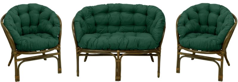 Poduszka na meble rattanowe wiklinowe AMPO zestaw ciemny zielony 1 szt.