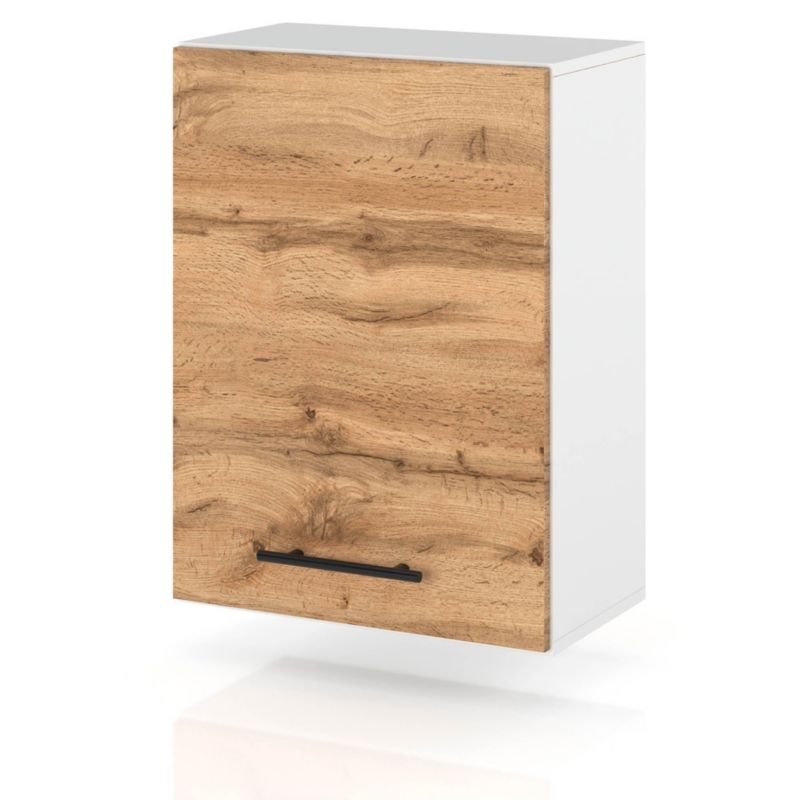Szafka Kuchenna Hurtownia-Mebli Wisząca W50 sPremium 50cm Biały Mat Dąb Wotan 50x32x72 cm 1szt.