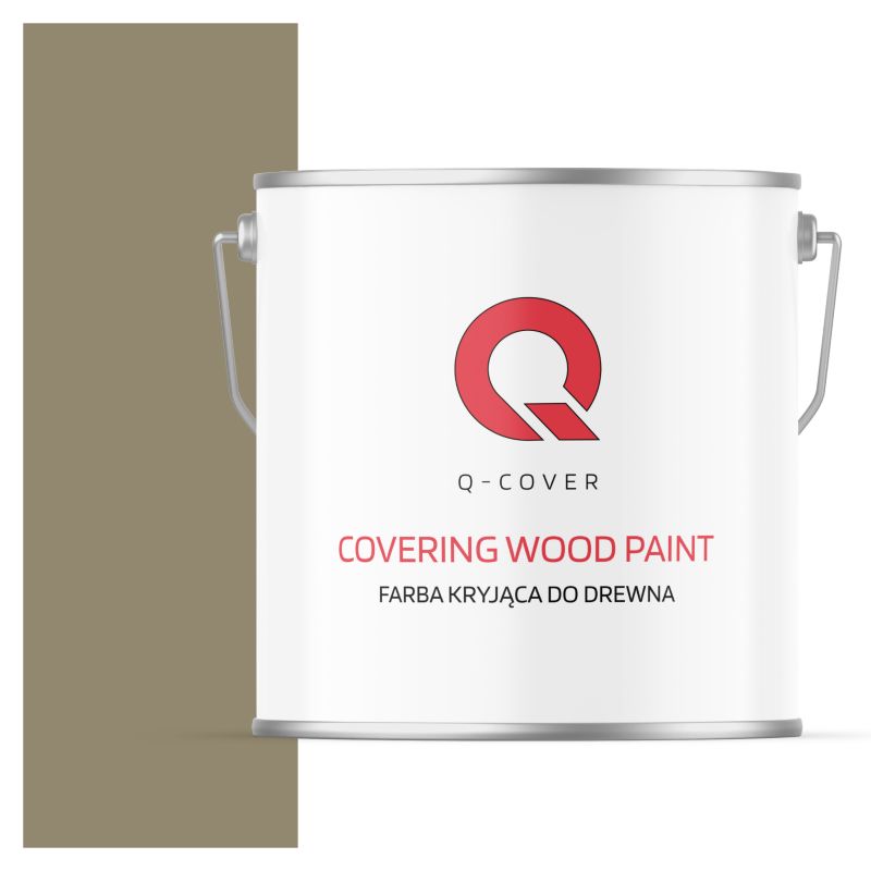Farba Kryjąca do Drewna Q-Cover Szaro-Żółty RAL7034 Półmat 5L
