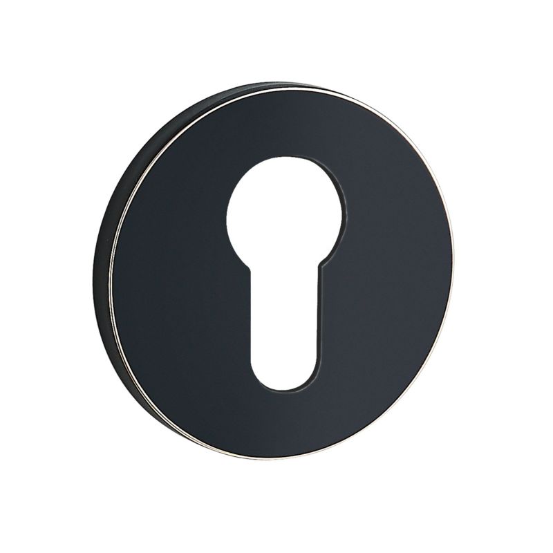 Szyld drzwiowy kuchinox krótki okragły wkładka Slim II czarny/złoty