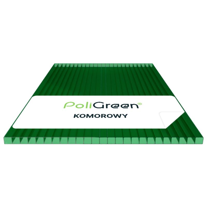 Płyta poliwęglan komorowy PoliGreen Zielony multiwall 1200x700/6 mm - 1 szt.