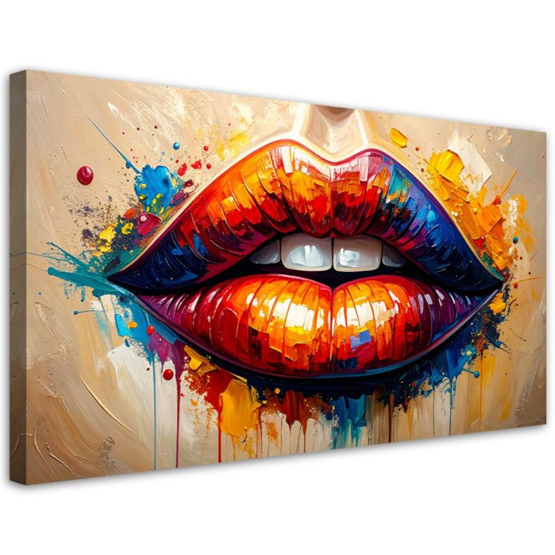 Obraz nowoczesny do salonu sypialni Feeby Czerwone Usta Kobiety 100x50cm 1szt