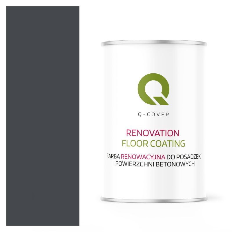 Farba Renowacyjna do Posadzek i Powierzchni Betonowych Q-Cover Grafitowy RAL7024 Satyna 1L