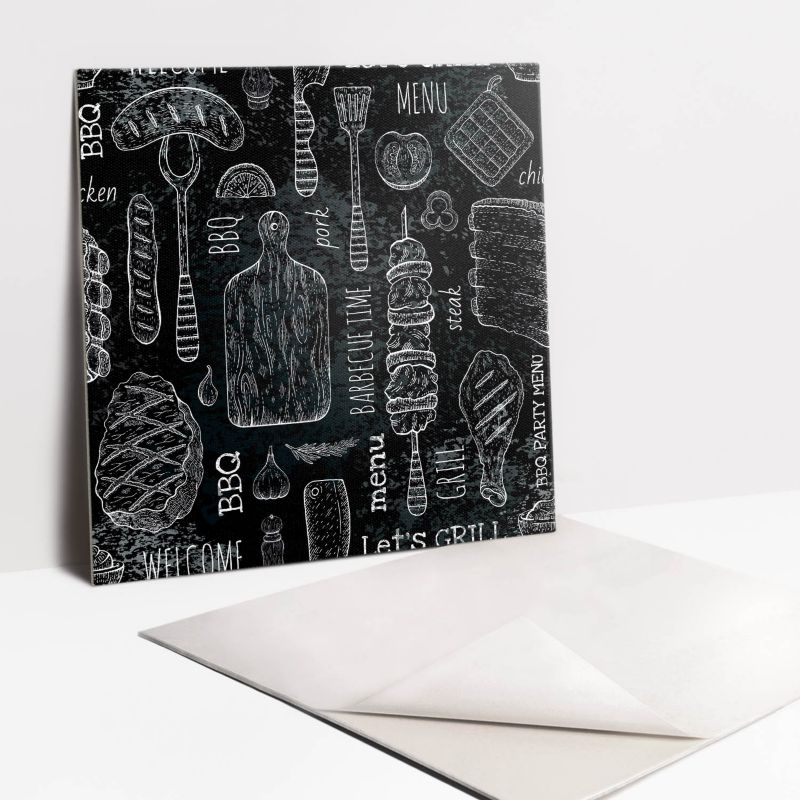 Kafelki samoprzylepne Tulup 30x30 cm Grill rysunkowy 9 szt.