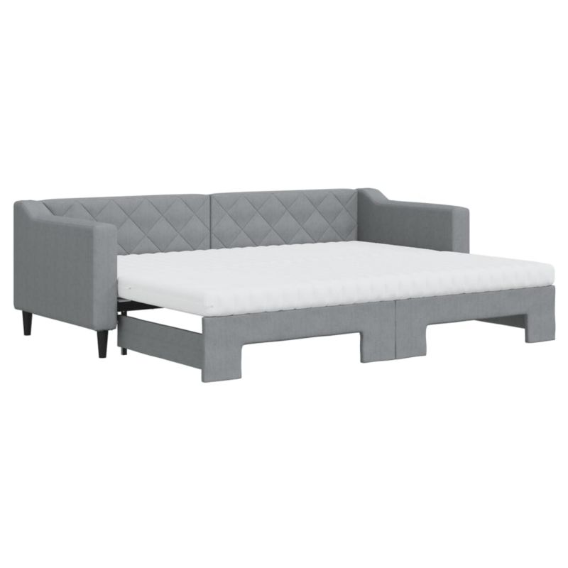 Sofa rozkładana WaszeMeble 80x200 cm Jasnoszary tkanina WM-3197439 1 szt.