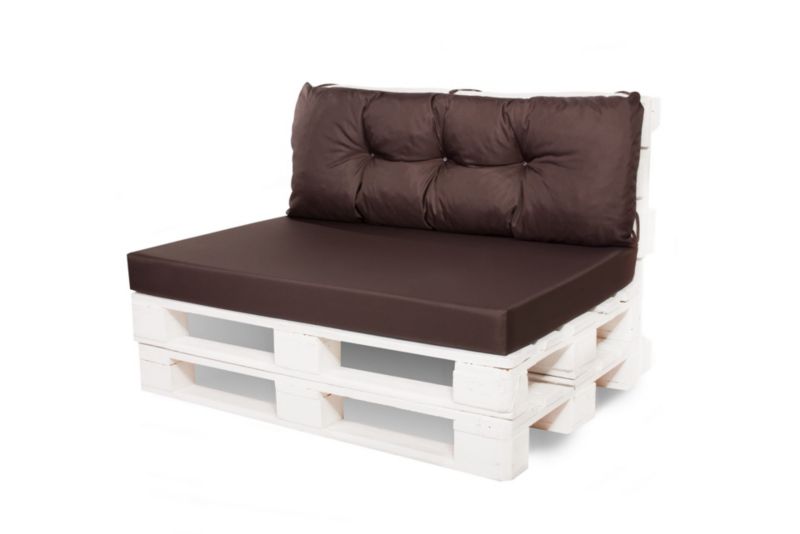 Poduszki na paletę, Setgarden, 120x60x10cm + 120x50cm Brązowa wygodne, wygodne, dwustronne poduszki na meble z palet, 1szt