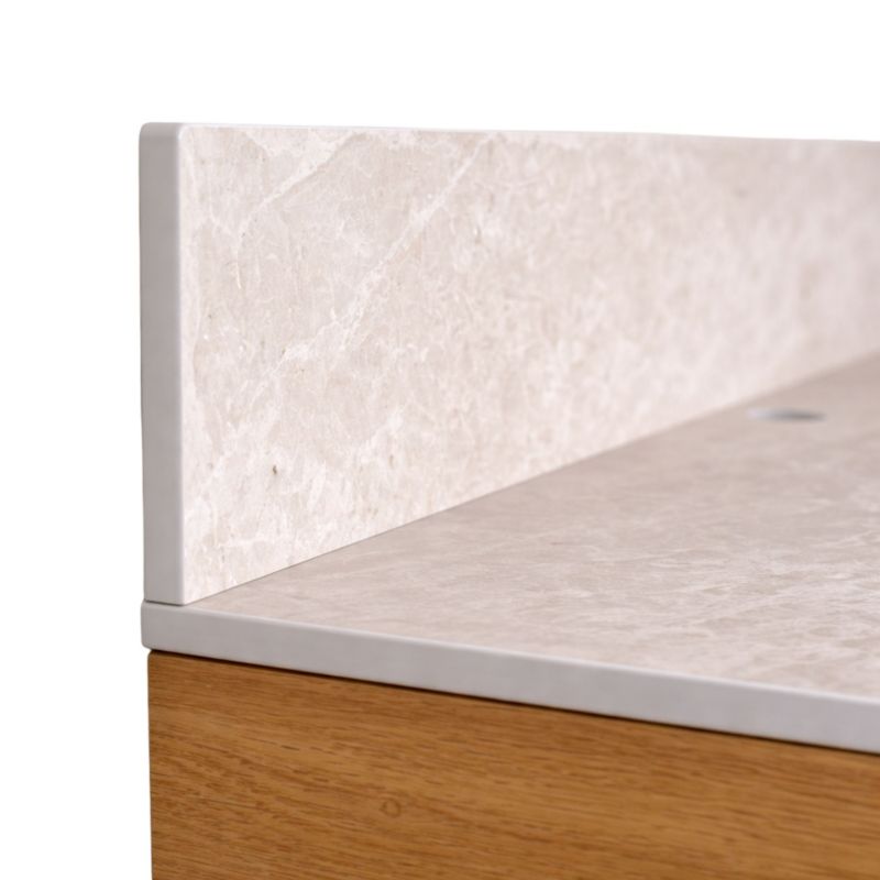 Blat łazienkowy HPL do szafki 90cm 90,5x50cm Cream Navona z panelem 12cm 1szt.