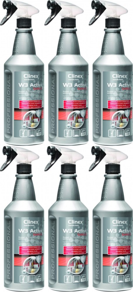 6x Preparat do mycia sanitariatów i łazienek Clinex W3 Active Shield, 1l