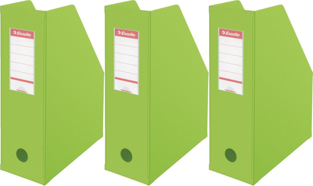 3x Organizer PCV na dokumenty składany Esselte, A4, 100mm, do 1000 kartek zielony