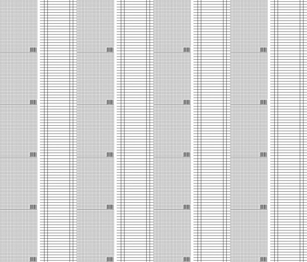 20x Liniuszek dwustronny Interdruk, w kratkę i w linię, A5, 1 sztuka