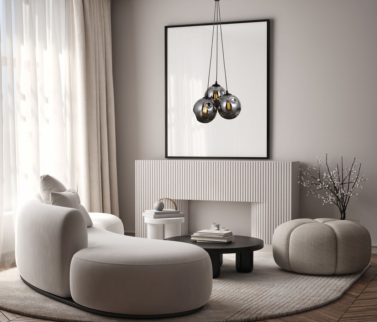 Italux Perlos lampa wisząca 3x5 W czarna PND-54456-3A-HB-SMG