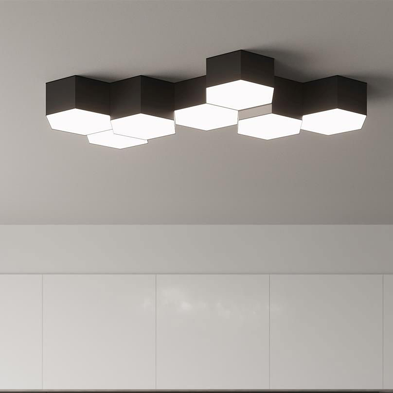 Sollux Lighting Sunde plafon 2x60W czarny/biały SL.1061