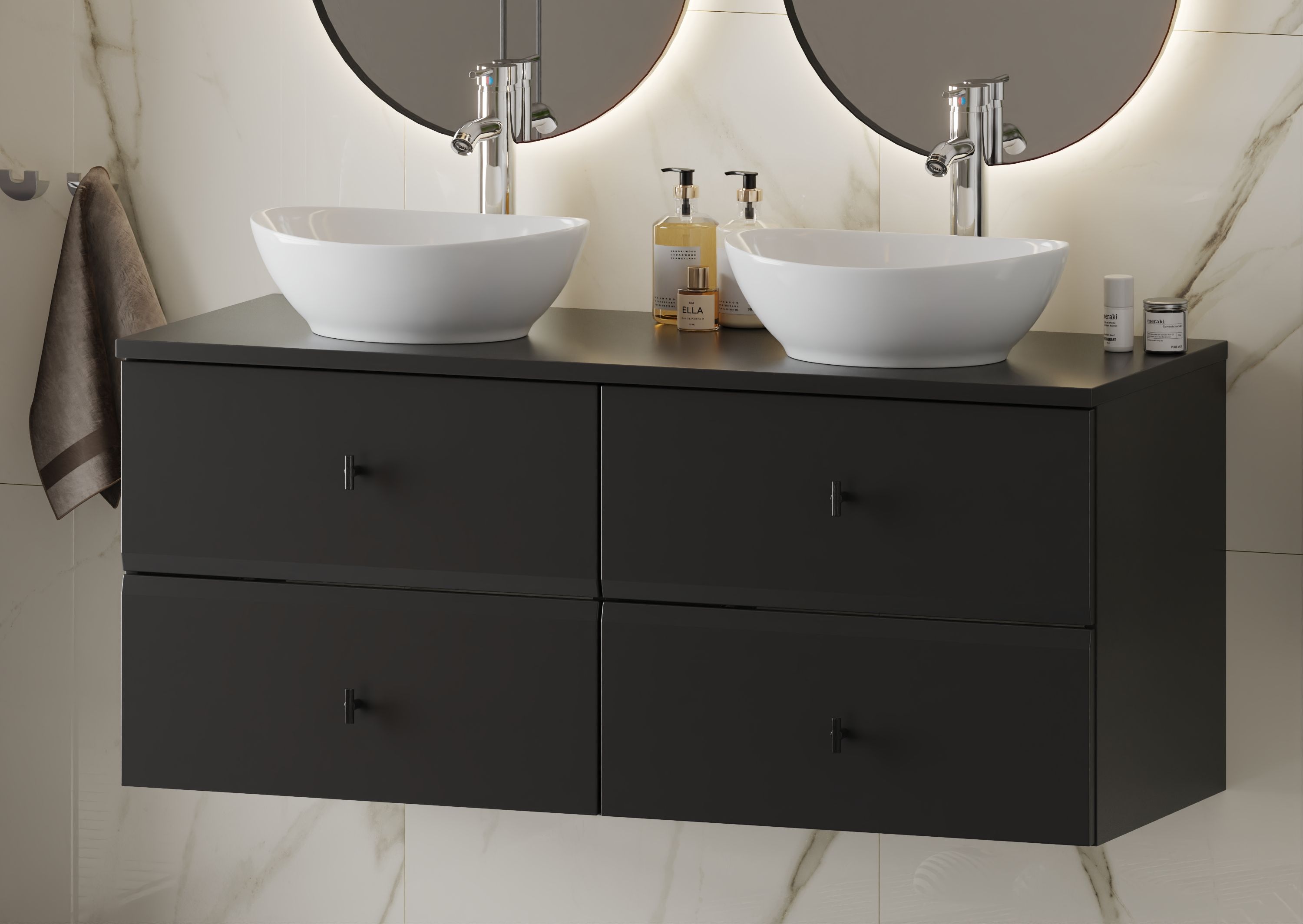 Megstyl blat 120x46 cm czarny 2047