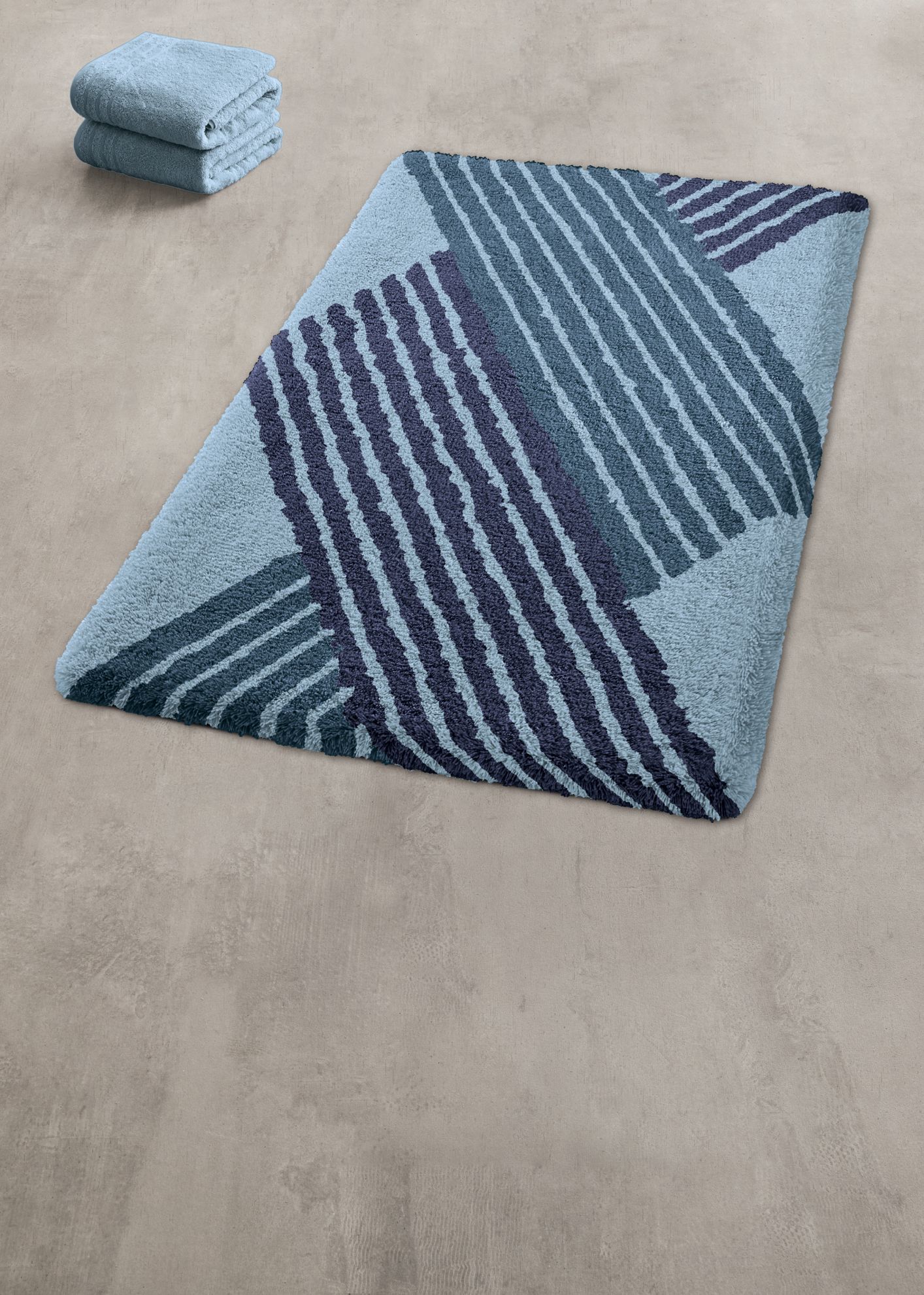 Kleine Wolke Cross dywanik łazienkowy 60x100 cm poliester niebieski 9181783360 - Wysyłka w 24h