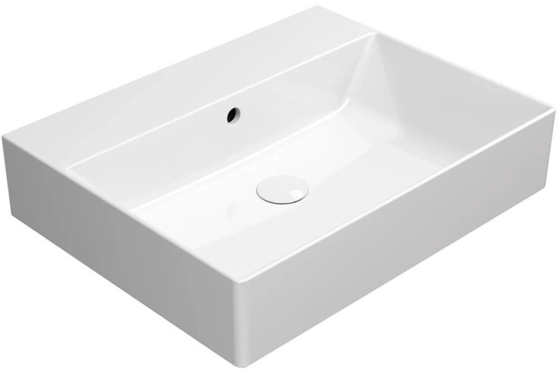 GSI Kube X umywalka 60x47 cm prostokątna ścienna-nablatowa biała 9431011