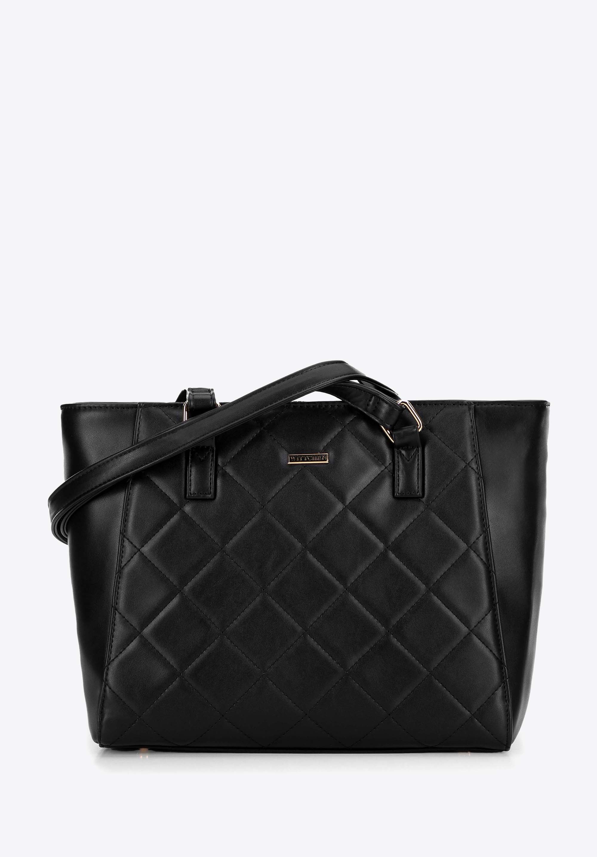 Dodatkowe rabaty - Shopperka z ekoskóry w pikowanie czarna