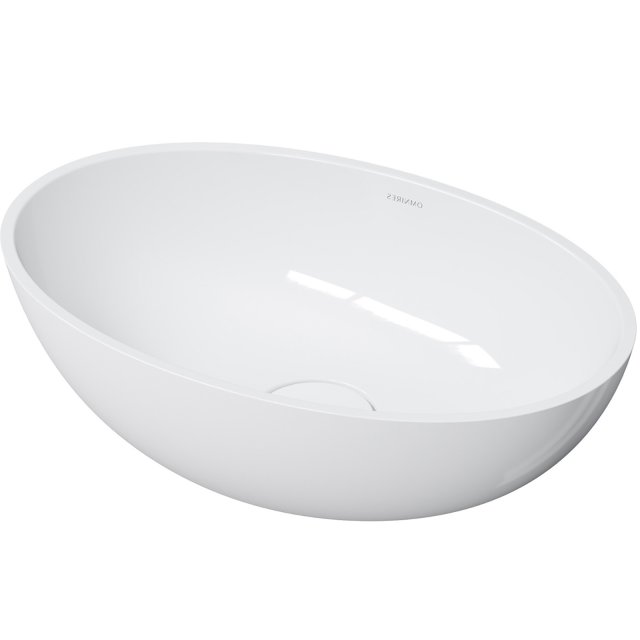 OMNIRES Umywalka nablatowa SHELL M+ biały połysk 50x32 SHELL500UNBP