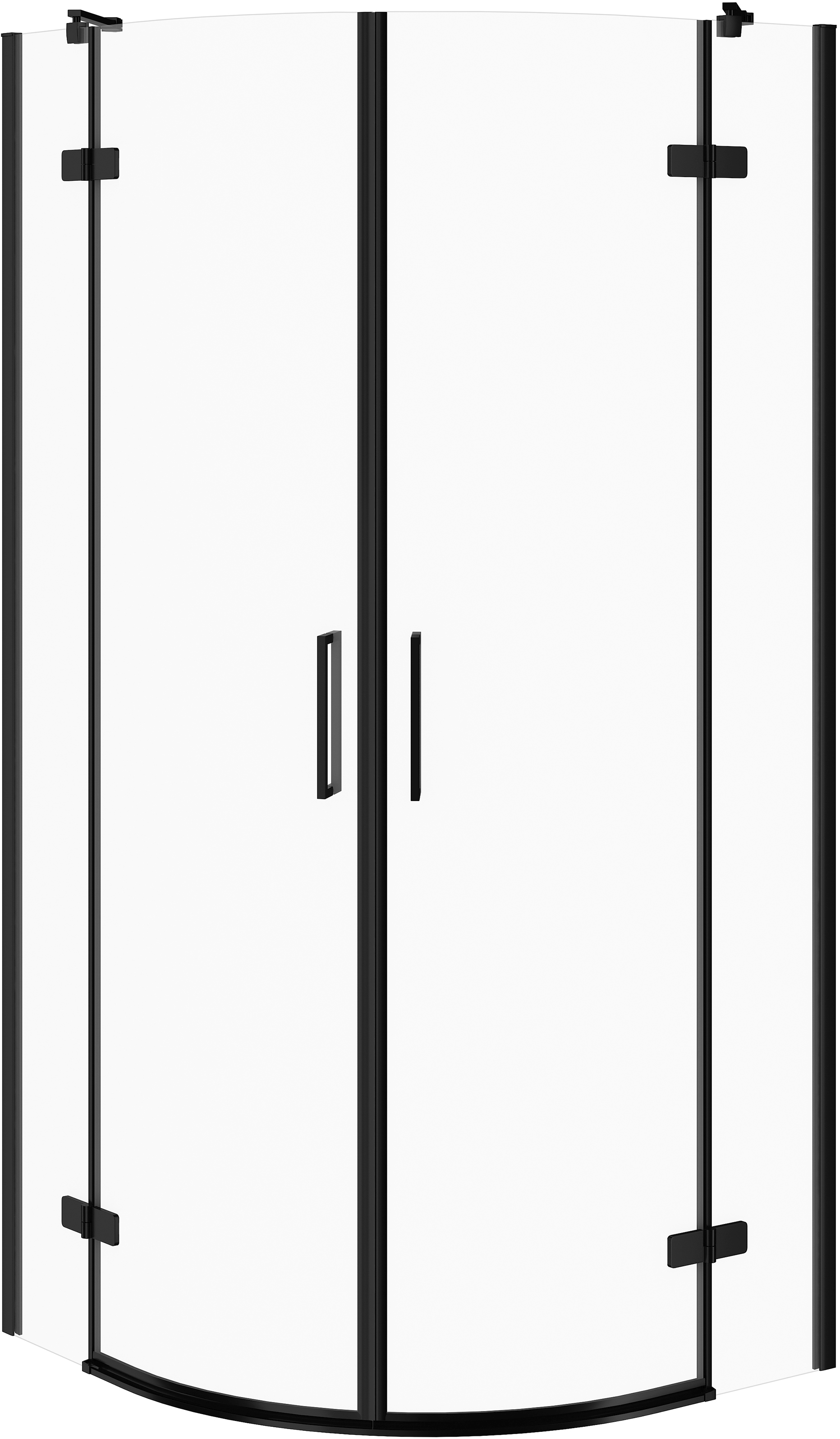 Darmowa Dostawa - Kabina prysznicowa 80x80 cm półokrągła czarny mat/szkło przezroczyste Cersanit City S584072