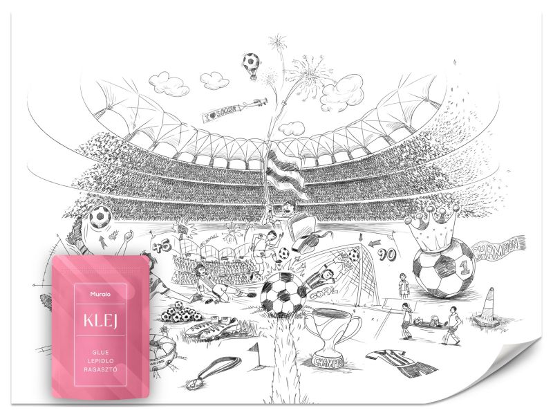 Fototapeta Muralo Szkicowany Stadion Piłka Mecz 350x256 cm 1szt.