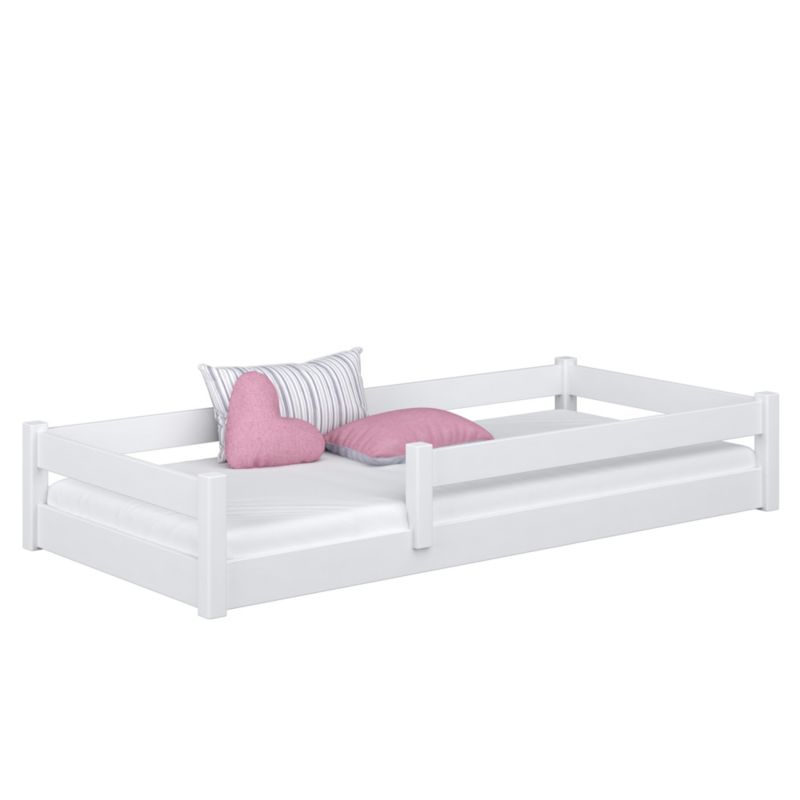Drewniane łóżko N-WOOD niskie N02 biały 100x190 1szt.