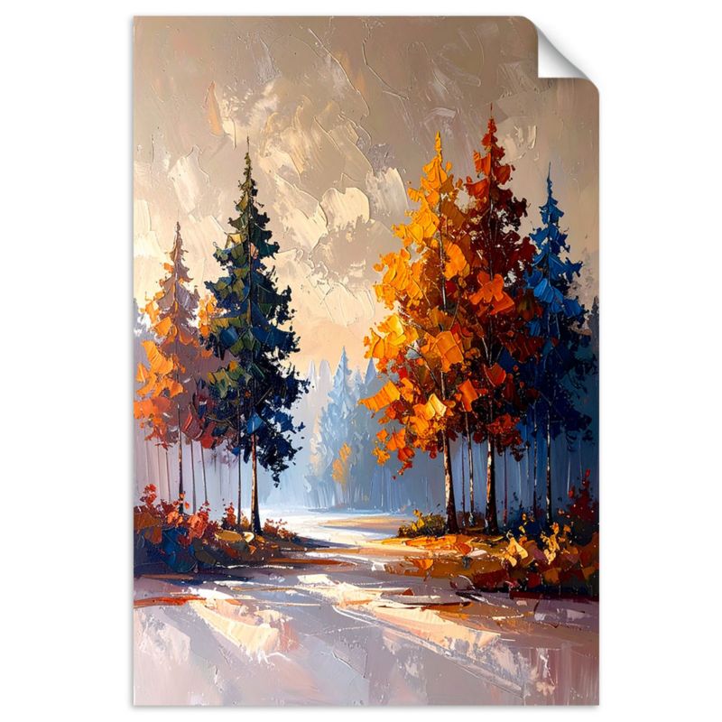 Naklejki samoprzylepne do salonu sypialni Feeby Las Drzewa Pejzaż 30x45cm 1szt