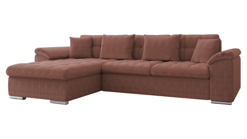 Narożnik z funkcją spania MIRJAN 24 Diana Sztruks lewy łososiowy 1 szt.