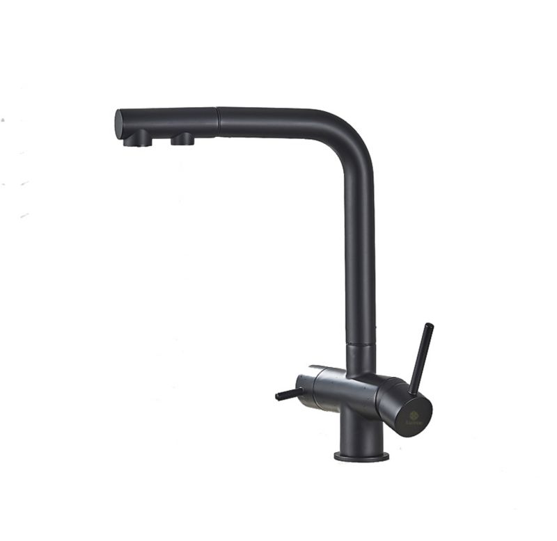 Bateria kuchenna Lauferi LAYNA mosiężna z wyciąganą wylewką filtr czarna retro 1 szt.