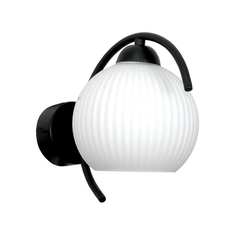 Kinkiet Ścienny EDYLIT Do Sypialni Biały Klosz Industrialny Czarny 1xE27 15-333 DANI 1 szt.