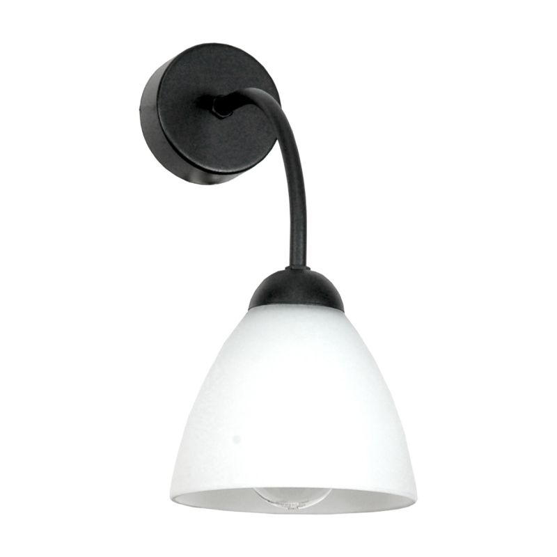 Kinkiet Łazienkowy EDYLIT Do Sypialni Biały Klosz Glamour Czarny 1xE27 15-313 JAGNA 1 szt.