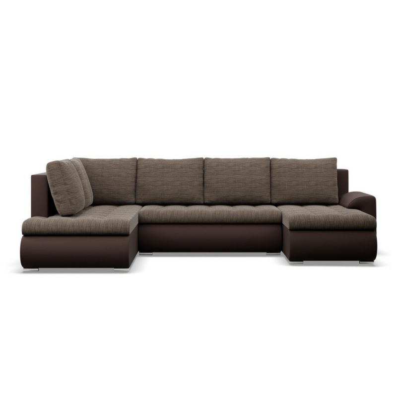 Narożnik U TYLETEGOTU rozkładany lewy BOSCO ekoskóra plecionka brąz 1 szt