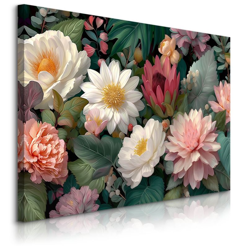 Obraz Muralo Na Płótnie Piękne Kolorowe Kwiaty Natura 40x30 cm 1 szt.