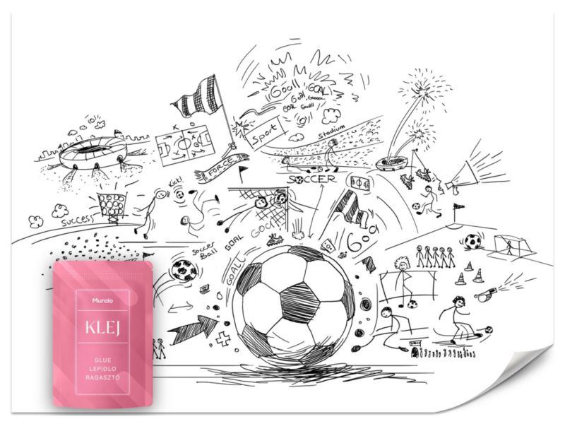 Fototapeta Muralo Piłkarskie Rysunki 300x210 cm 1szt.