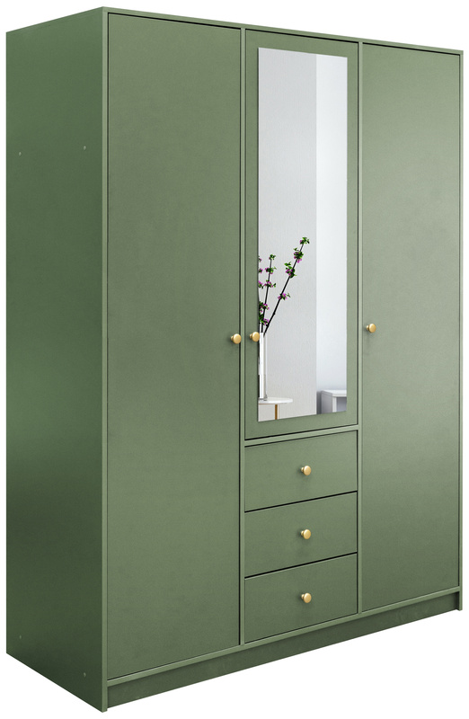 Szafa z lustrem i półkami 150 cm SELMA z szufladami