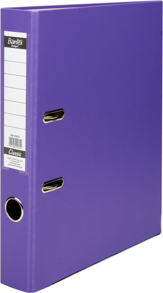 Segregator A4 Bantex Budget Classic, 50mm, do 350 kartek, fioletowy