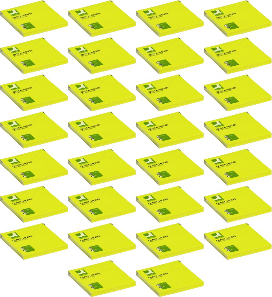 36x Karteczki samoprzylepne Q-connect Brilliant, 76x76mm, 80 karteczek, żółty neonowy