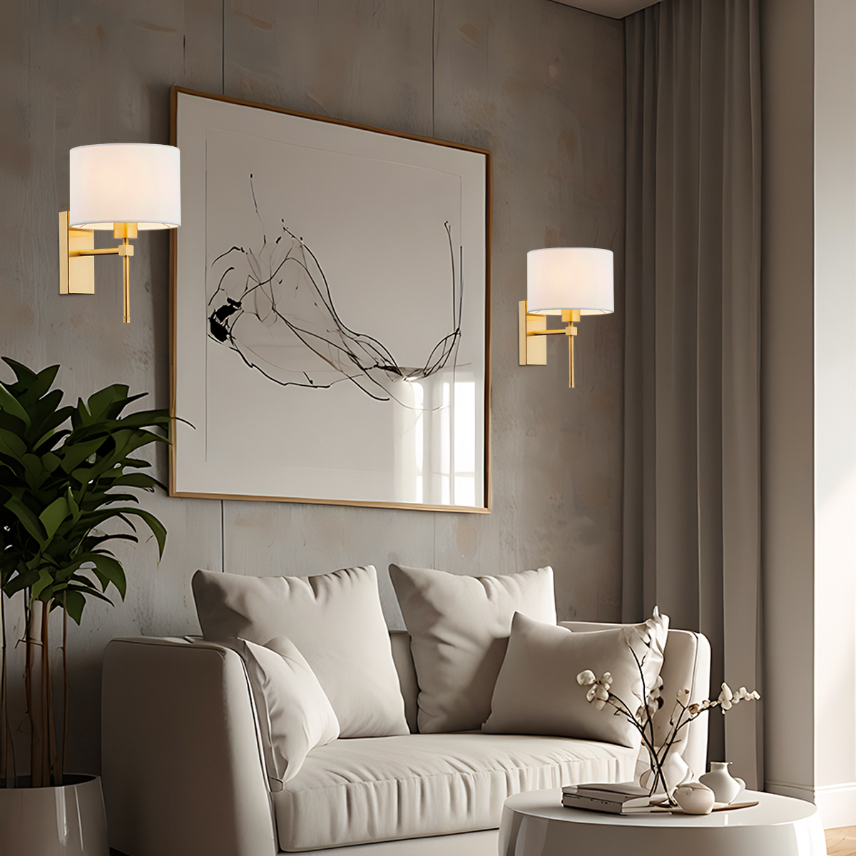 Argon Abbano kinkiet 1x15 W biały-mosiądz 8048