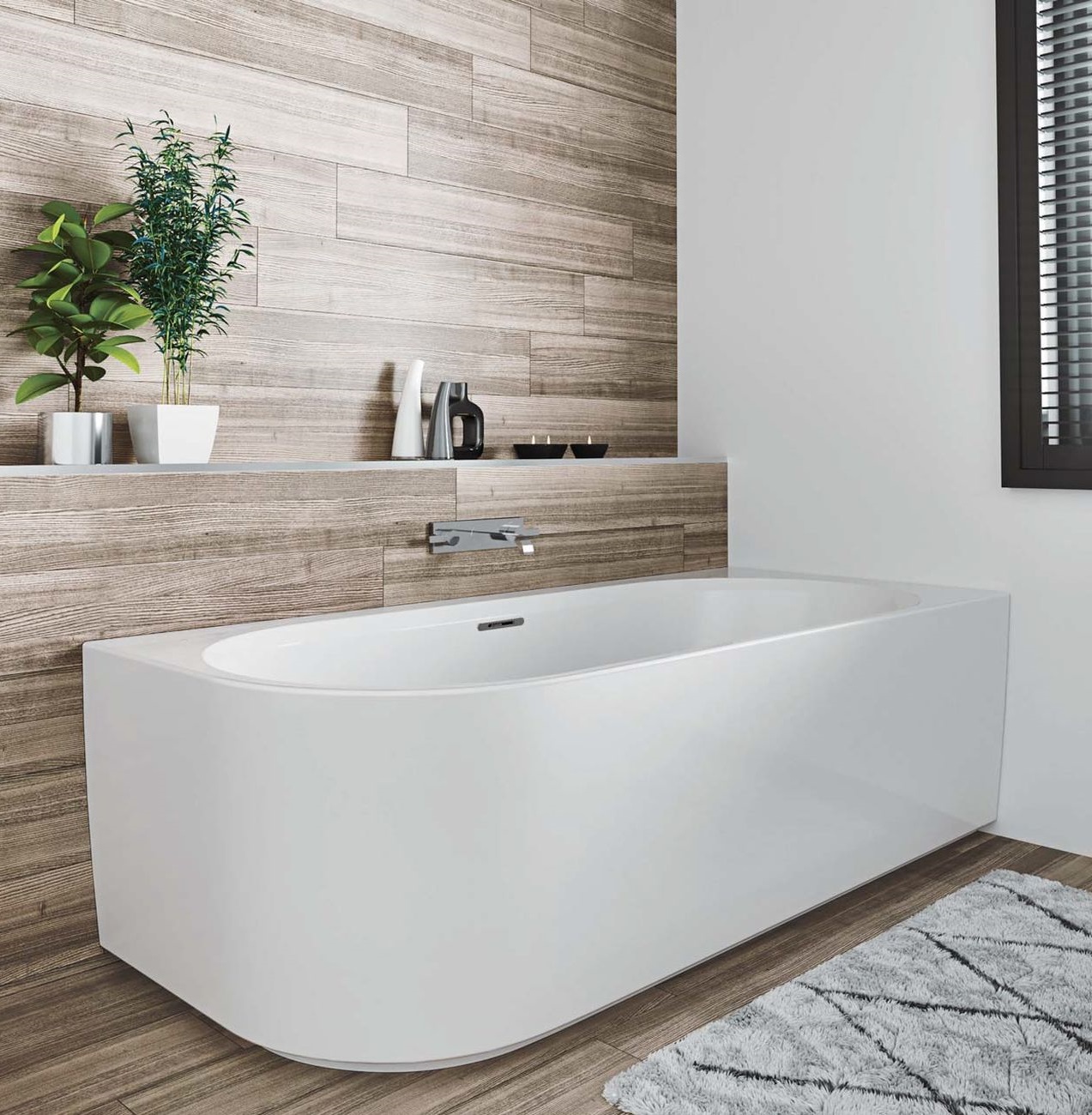 Riho Desire Corner wanna wolnostojąca 184x84 cm narożna lewa biały mat B088001105