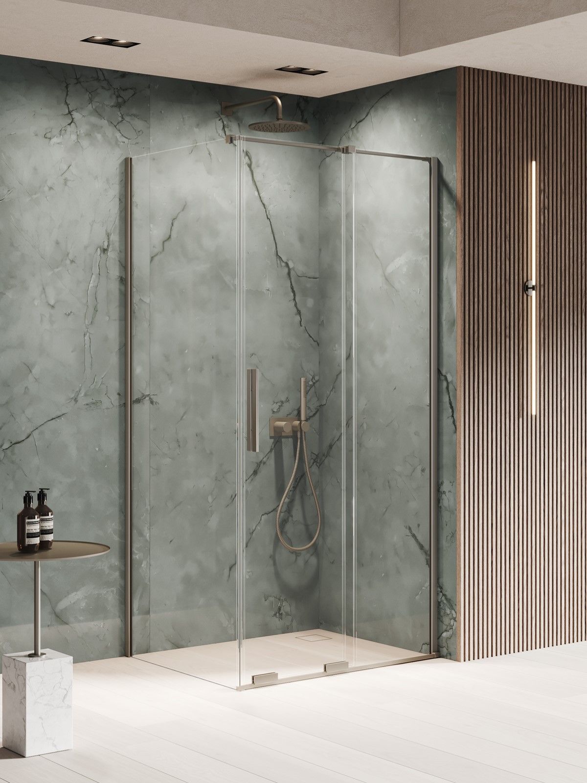 New Trendy Smart Gunmetal Brushed kabina prysznicowa 130x120 cm gunmetal szczotkowany/szkło przezroczyste EXK-7858