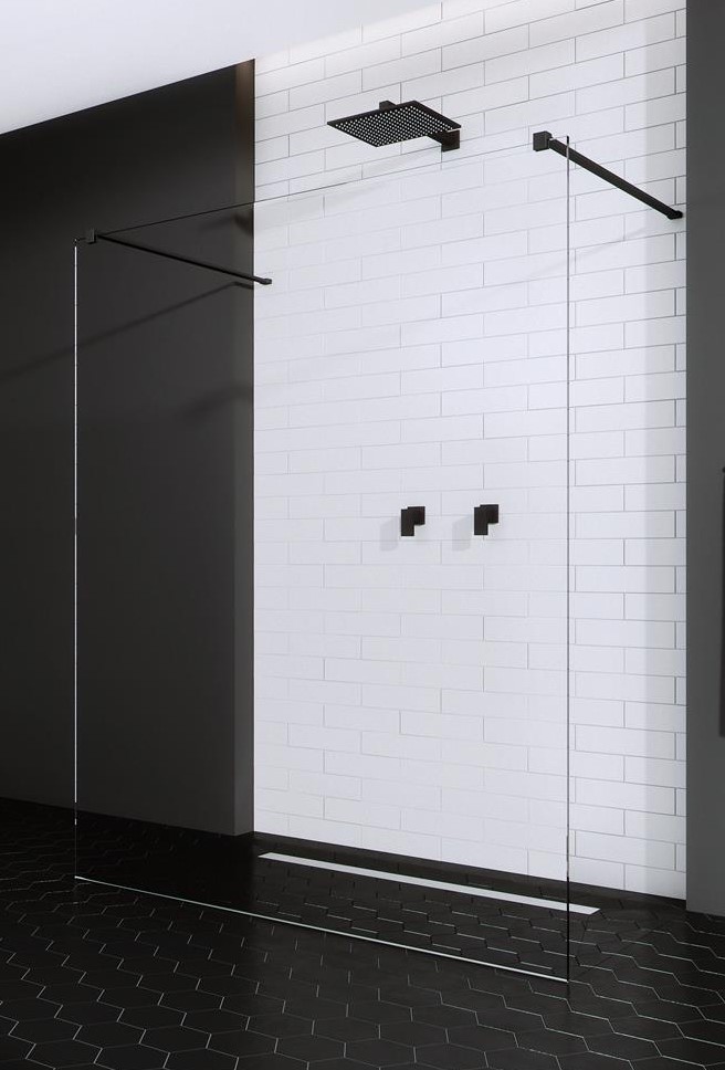 Radaway Modo New Black I Walk-In ścianka prysznicowa 150 cm czarny mat/szkło przezroczyste 388154-54-01